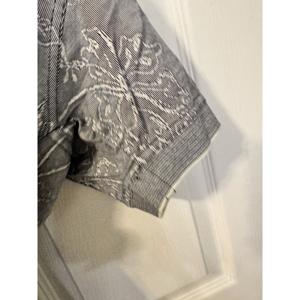 Vintage Masters Collection Women's Gray Tropical Floral Polo Shirt Sz M Golf - Picture 6 of 9